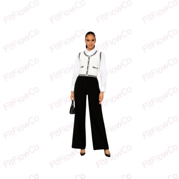 Fashion Nova Sweaters - ⚡Fashion Nova Contrast-Trim Sweater Vest – White/Black – Size S – NWT